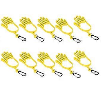 Yellow Glove Support Rack for Men and Women Golfers to Facilitate the Drying of Gloves