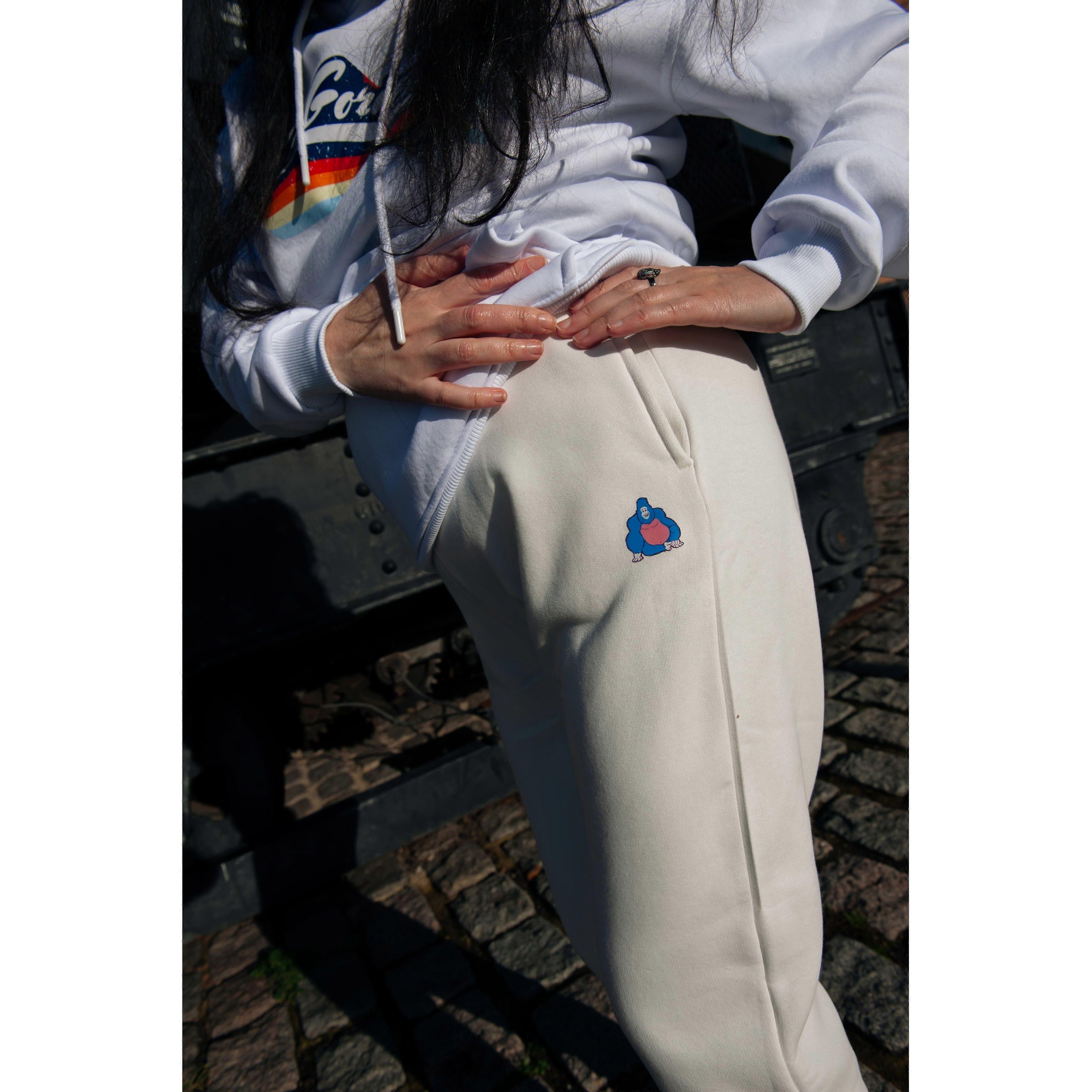 Womens Ladies Jogger 2 Side Pockets Drawstring Elasticated Waist Print Logo