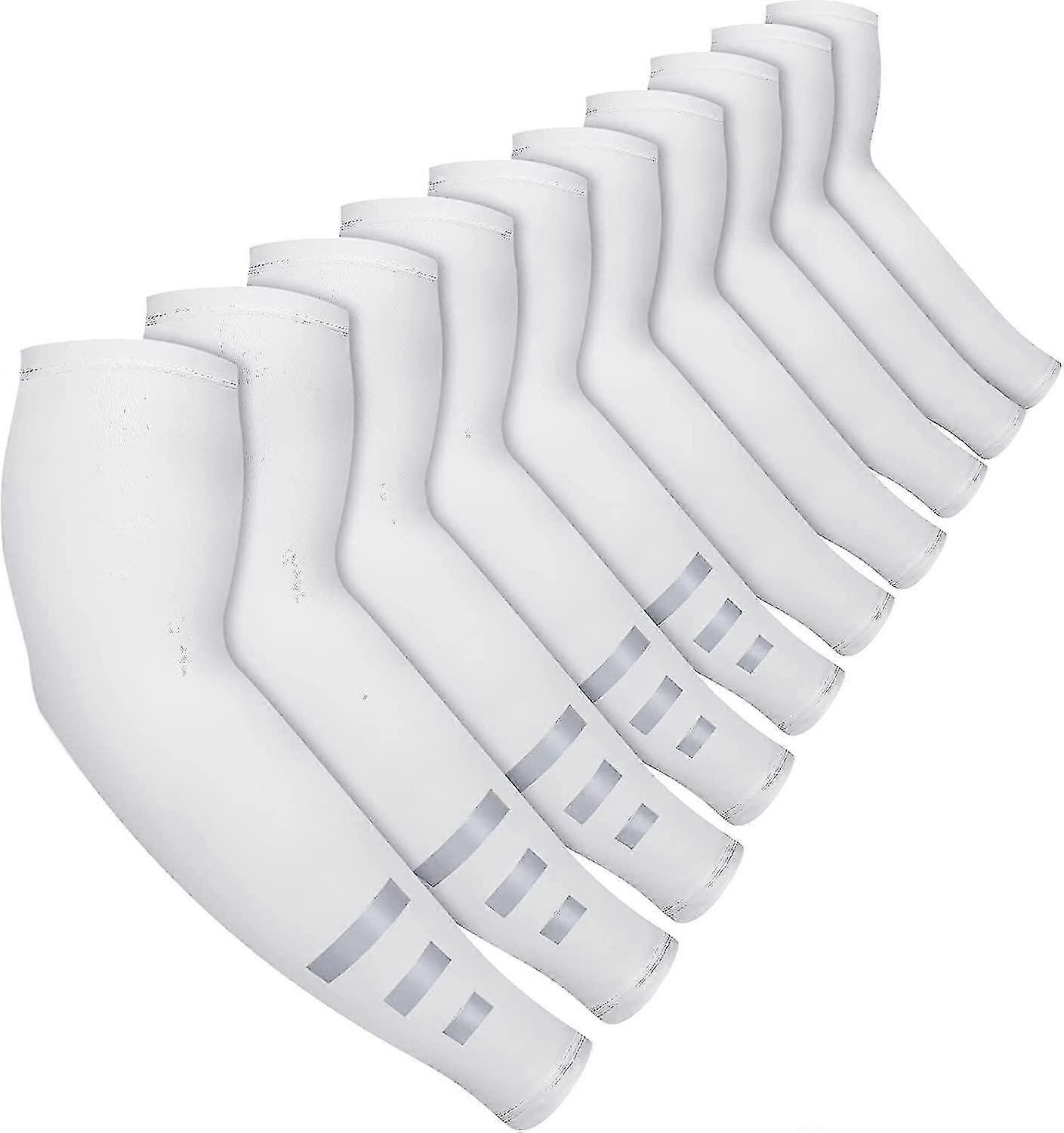 10 Double Back Beam Arm Sleeve Sunscreen (white, Monochrome)