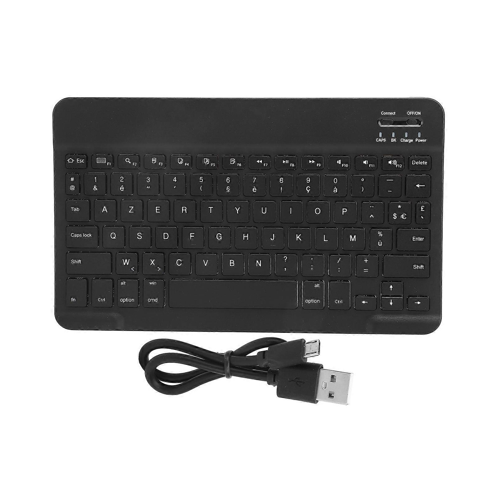 Teclado Bluetooth inalámbrico portátil Teclado de tableta Francés Inglés para IOS/Android Negro