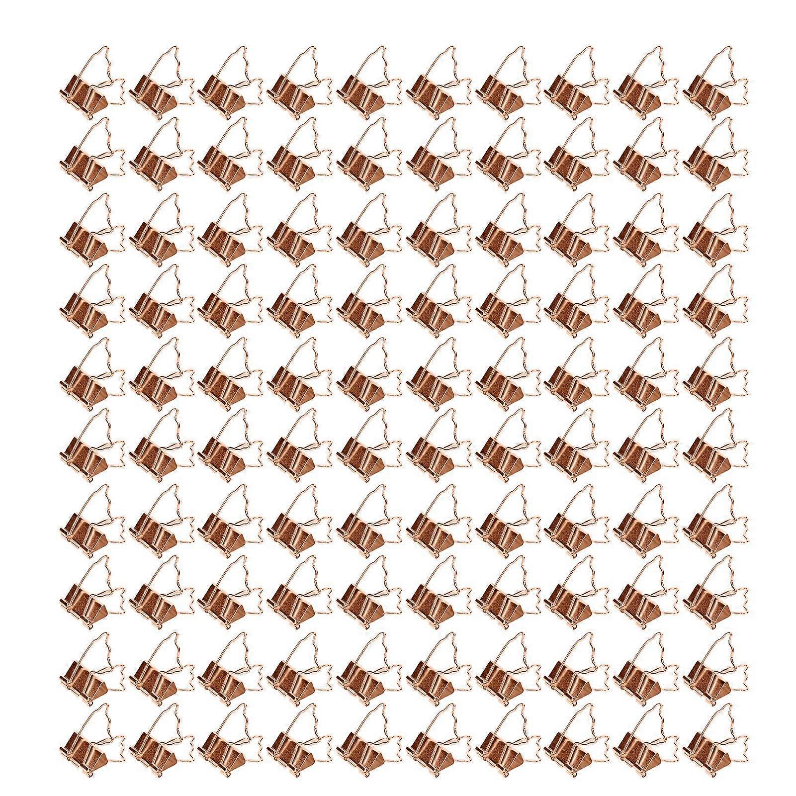 100pcs Rose Gold Binder Clips - Strong Clamping Force Rust Prevention for Office