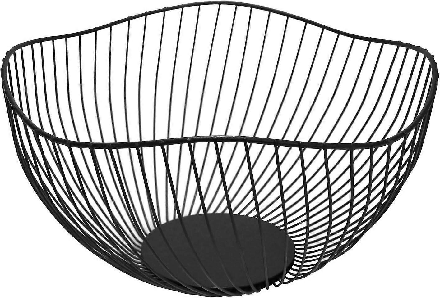 Iron Fruit Basket - Large Black with Ruffle Twill