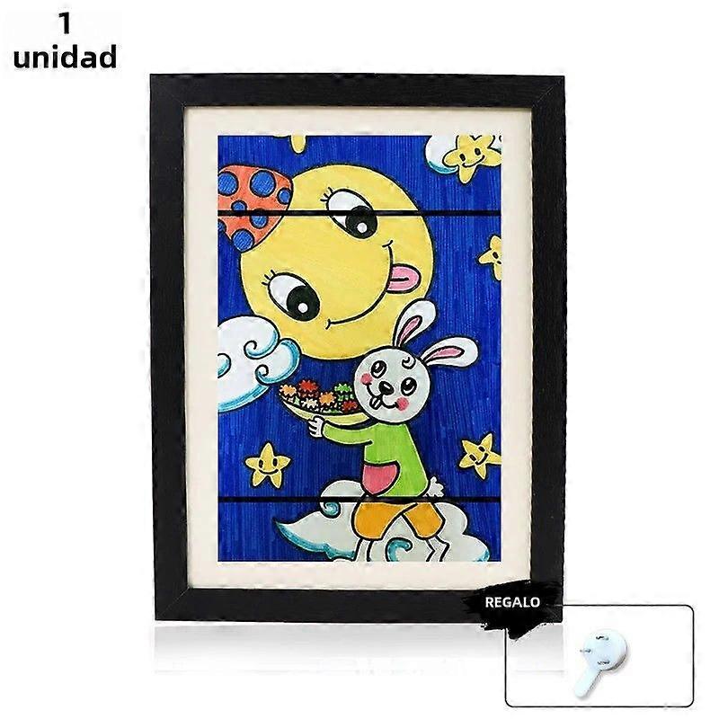 Set of 2 A4 Kids Picture Frames Wooden Replaceable Art Organiser for Home and Office Painting Display