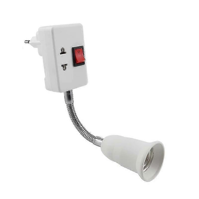 E27 Socket with Switch, Adjustable 360掳 E27 Lamp Adapter for Wall Fixtures