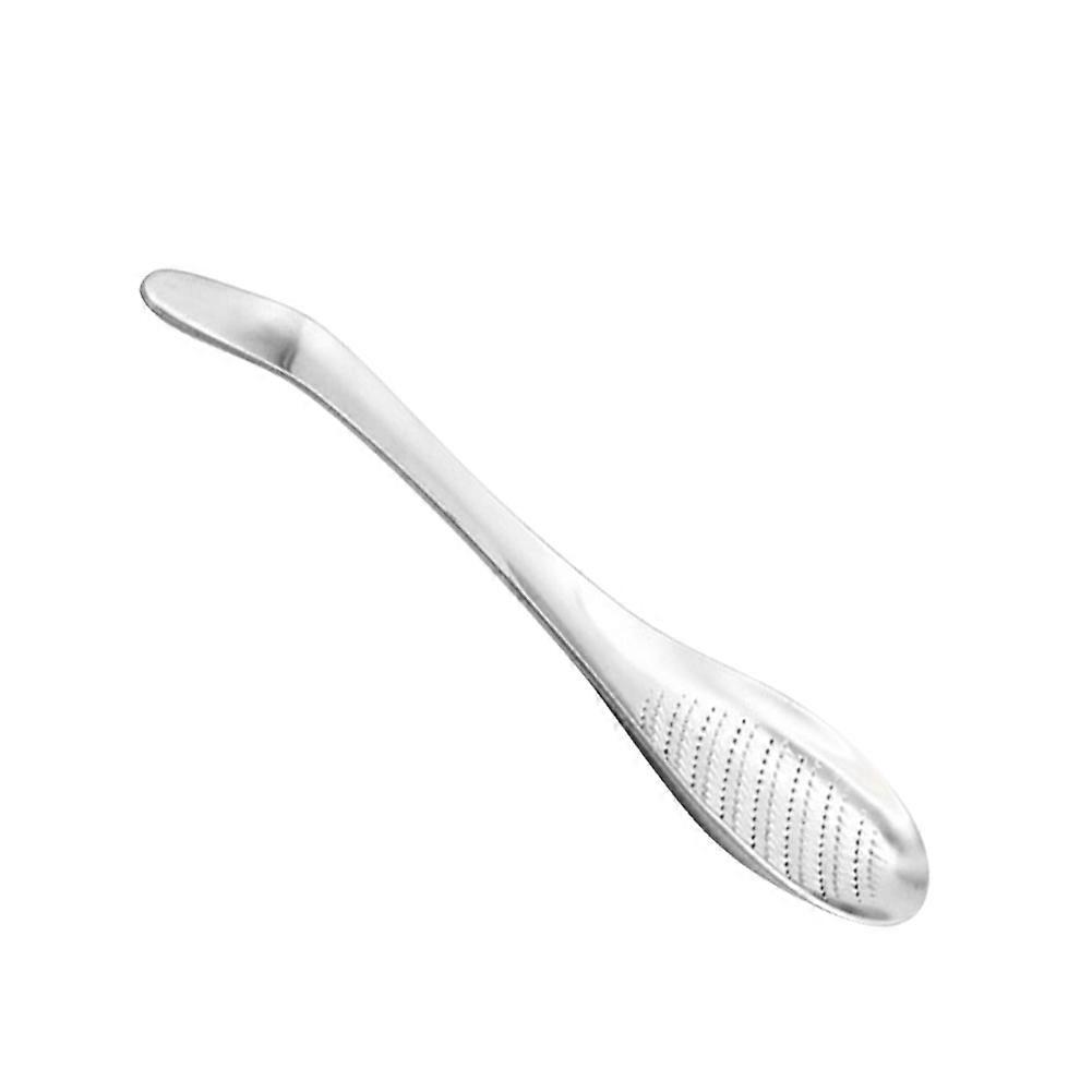 Stainless Steel Ginger Garlic Grater Spoon Shape Tool for Kitchen Use, Easy Grinding and Durable Design