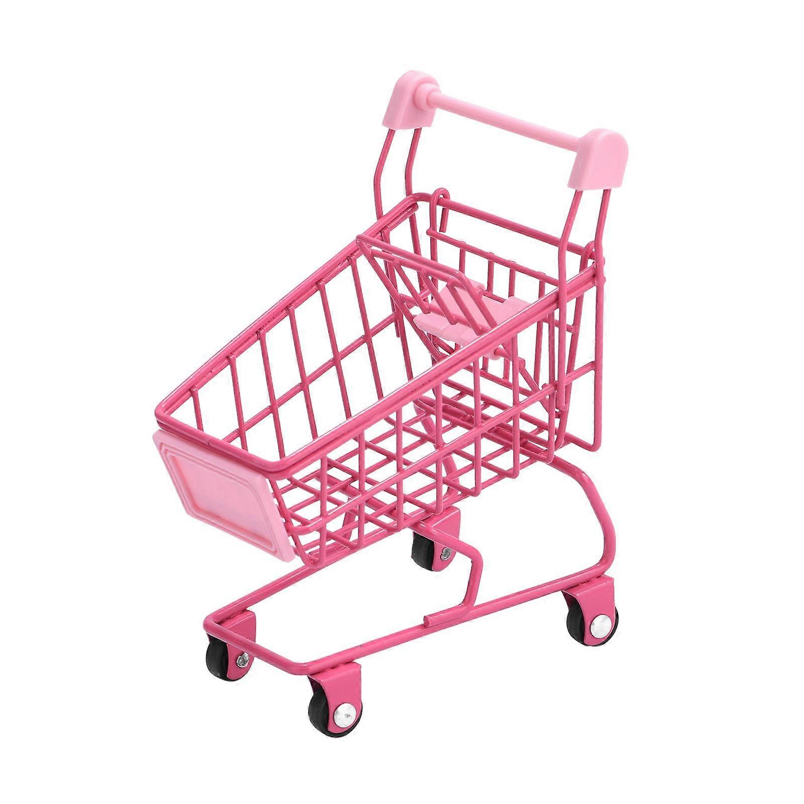 Mini Shopping Cart Storage Box Multifunctional Trolley Fun Stationery Pretend