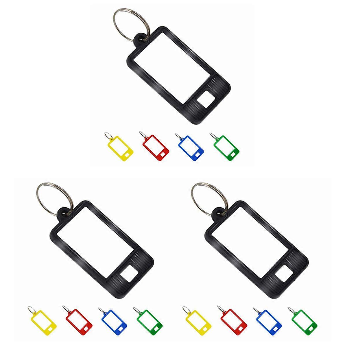 300 Pieces Tough Plastic Key Tags Oval Shaped Label Tag with Window and Split Ring,Blank Labeling T