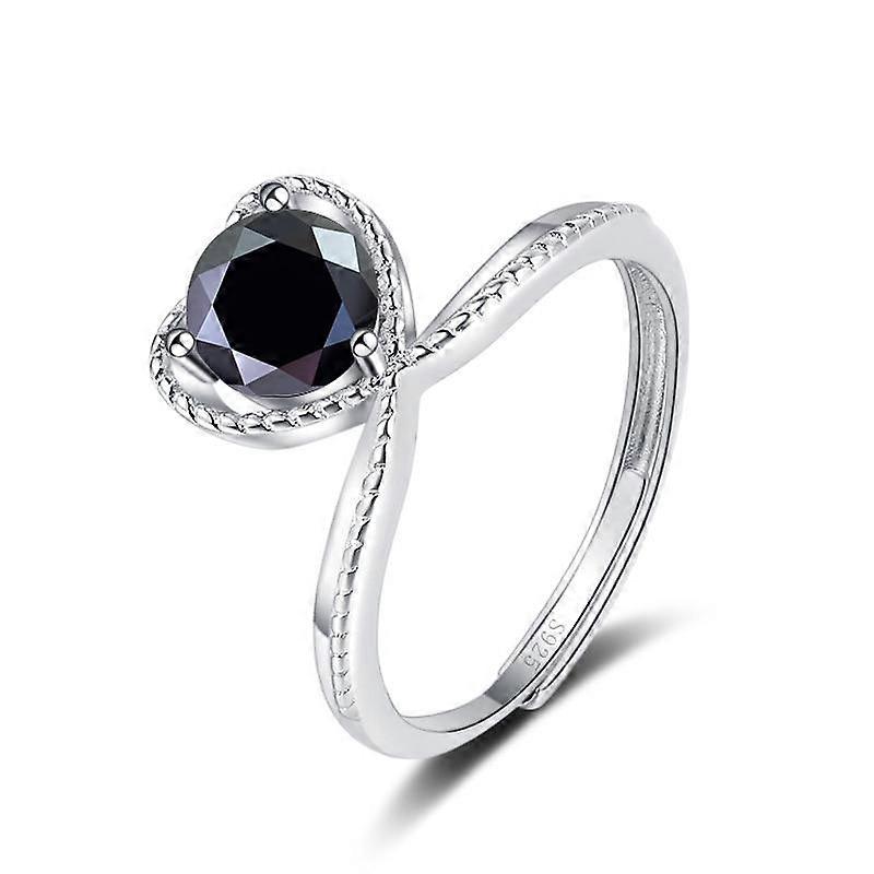Bague Ringen S925 Sterling Silver Jewelry Mossan Stone Love Ring D Color 1 Carat Mossan Diamond Plated Platinum Tide Model