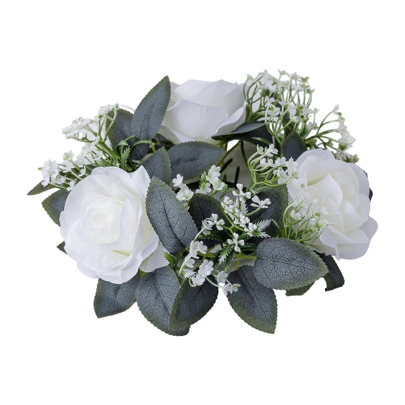 Artificial Floral Candle Ring Small for Table Valentine Day Thanksgiving Day