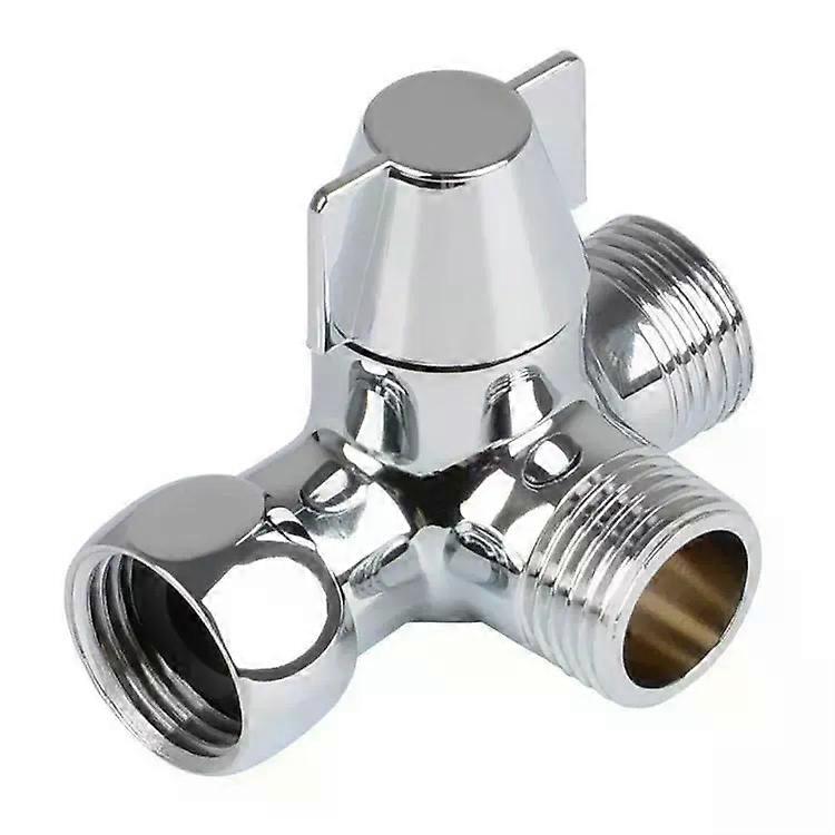 Way Valve Solid Brass, 3 Way Diverter Switch Valve, 3 Way Shower Diverter Valve, G1/2" T-Adapter Valve, For Shower, Hand Shower And Shower Arm Divert