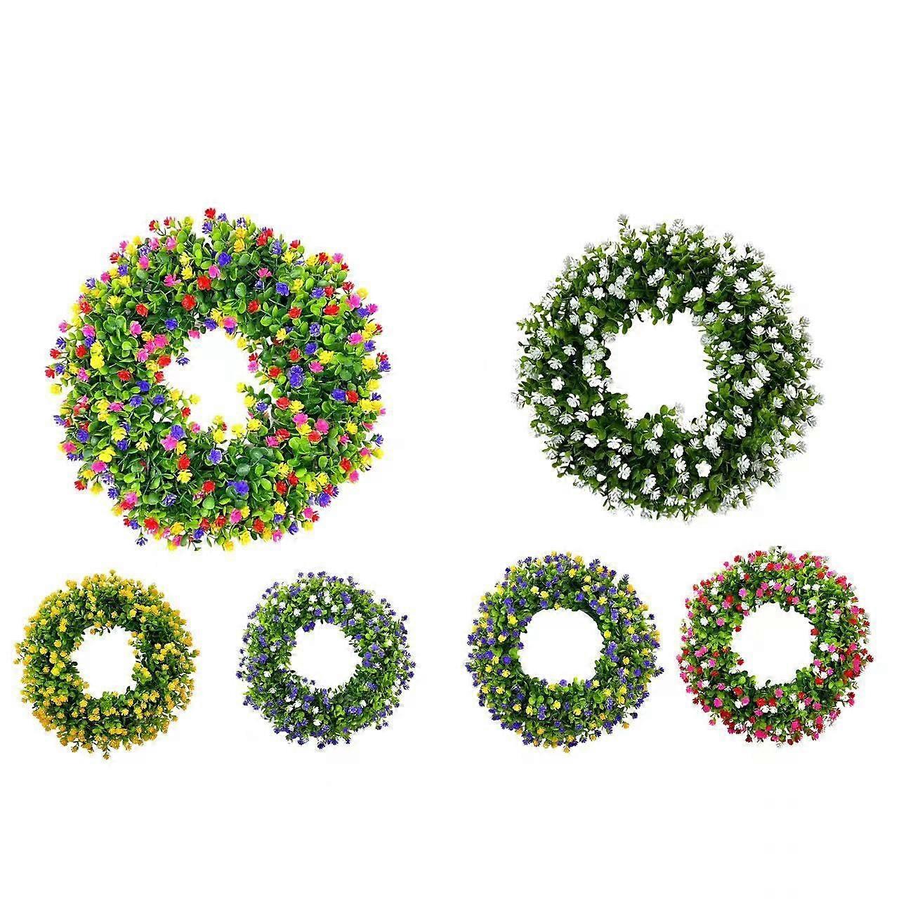Spring Wreath Door Decor Colorful Simulation Flowers Large Fall Wreath For Front Door Home And Thanksgiving Day Decor
