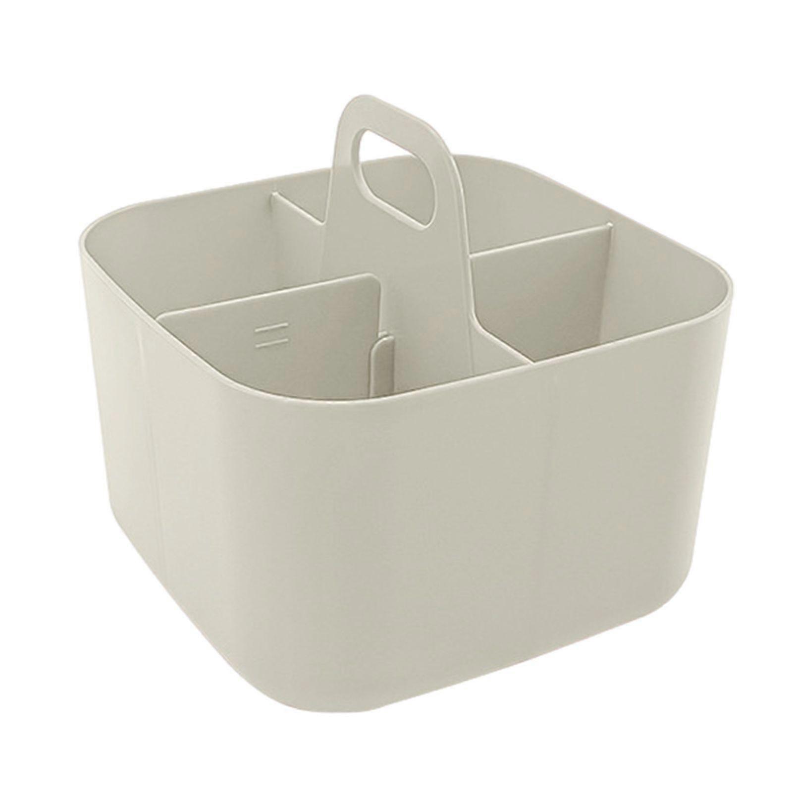 Stackable Desk Organizer Storage Box with Handle Large Capacity Multiple Compartments Pencil Holder Caddy Organizer