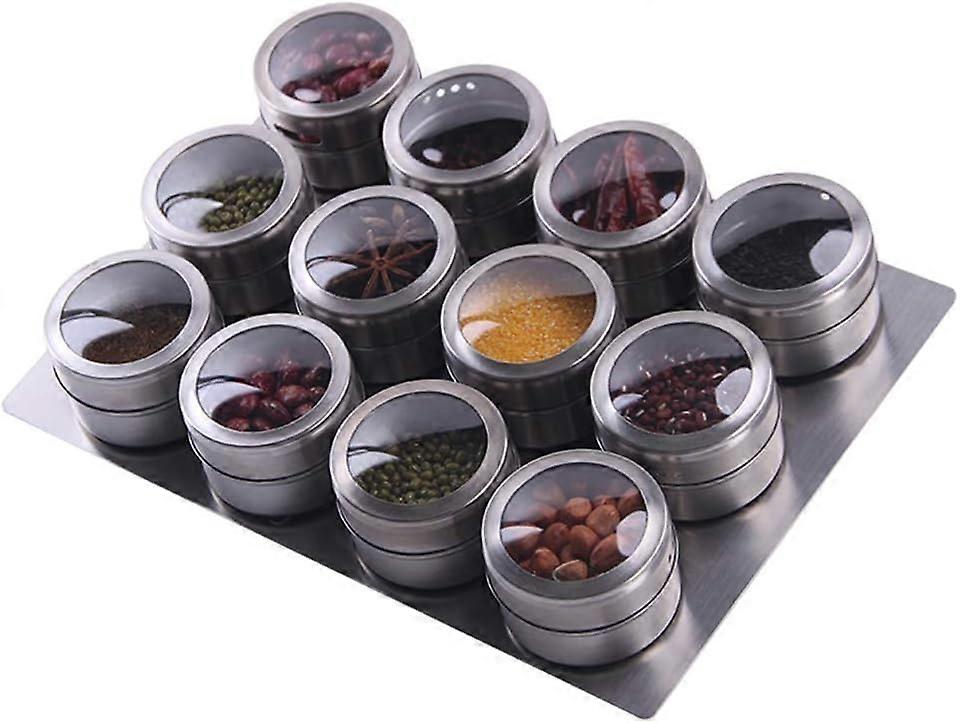 Rust-Free Magnetic Spice Jars Space-Saving Kitchen Organizer