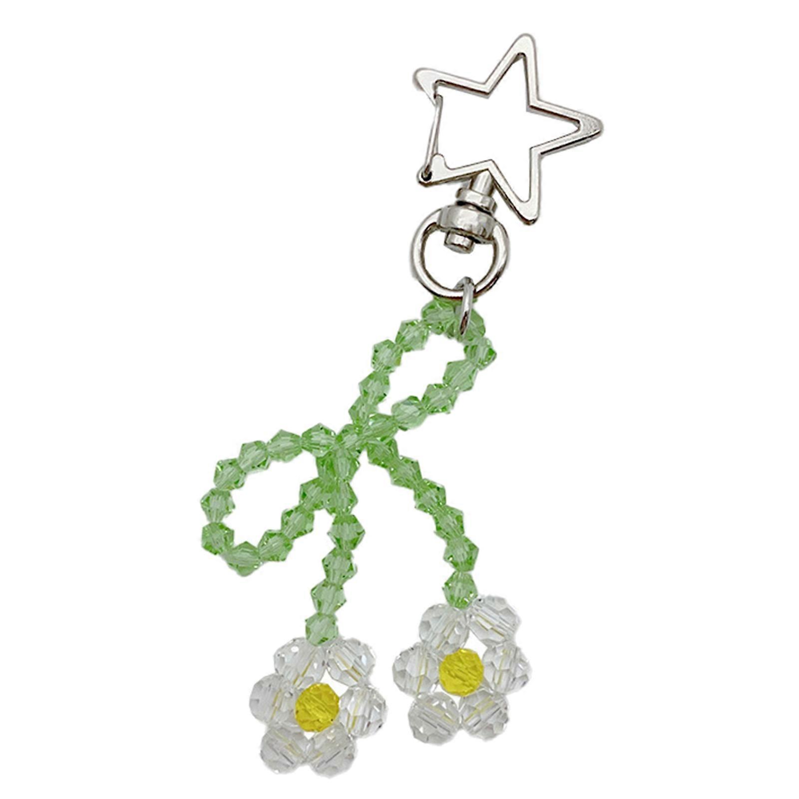 Colorful Keychain Countryside Style Keyrings Handmade Beads Keychain Durable Material for Detail Oriented Individuals