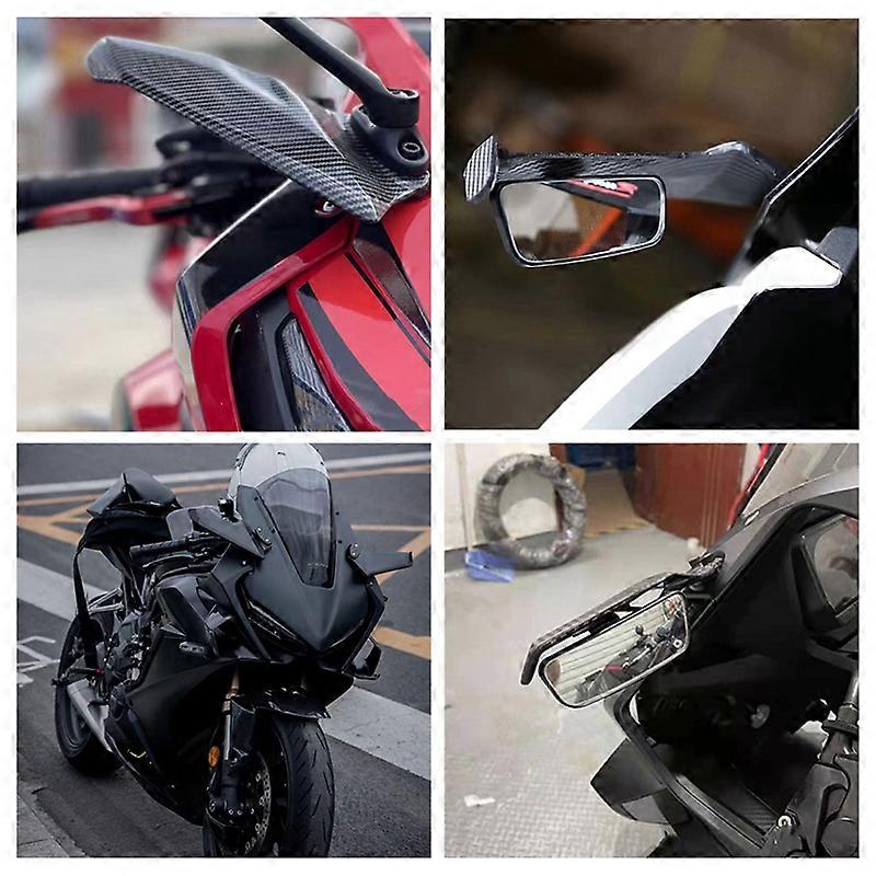 Universal Motorcykel Justerbar Flank Spoiler Fairing med Speglar för CBR650R YZF R1 YZF R6 T-MAX53