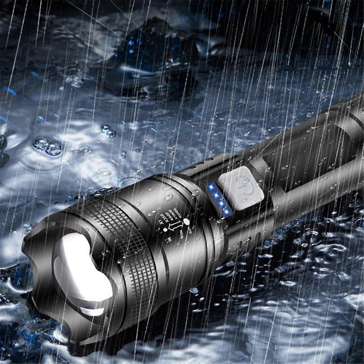 Led Flashlight P70 Torch Powerful Zoom Telescopic Flashlight