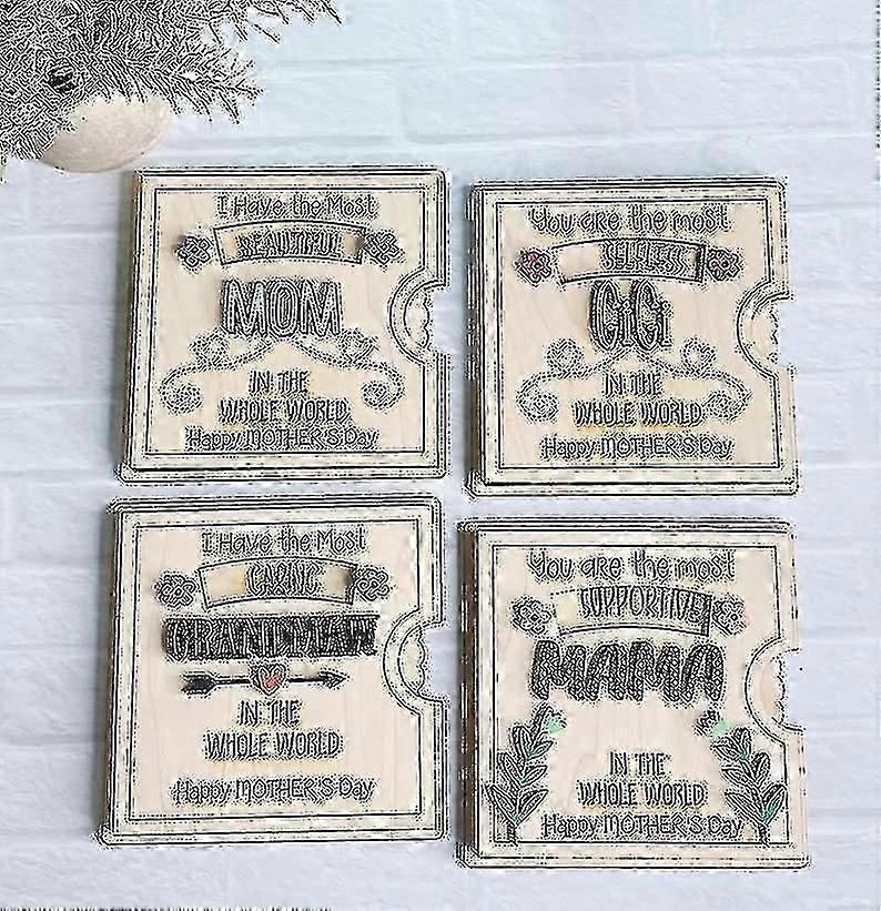 Mother's Day rotating blessing greeting card Mother's Day wooden greeting card - 2 pieces