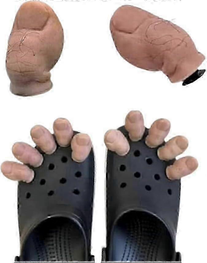 بيلي إصبع القدم الكبير Crocs سحر الديكور مع تصميم الشعر 3D واقعي ومنقولة اصبع القدم المشتركة لتخصيص الأحذية DIY النساء الرجال الاطفال ملحق مضحك