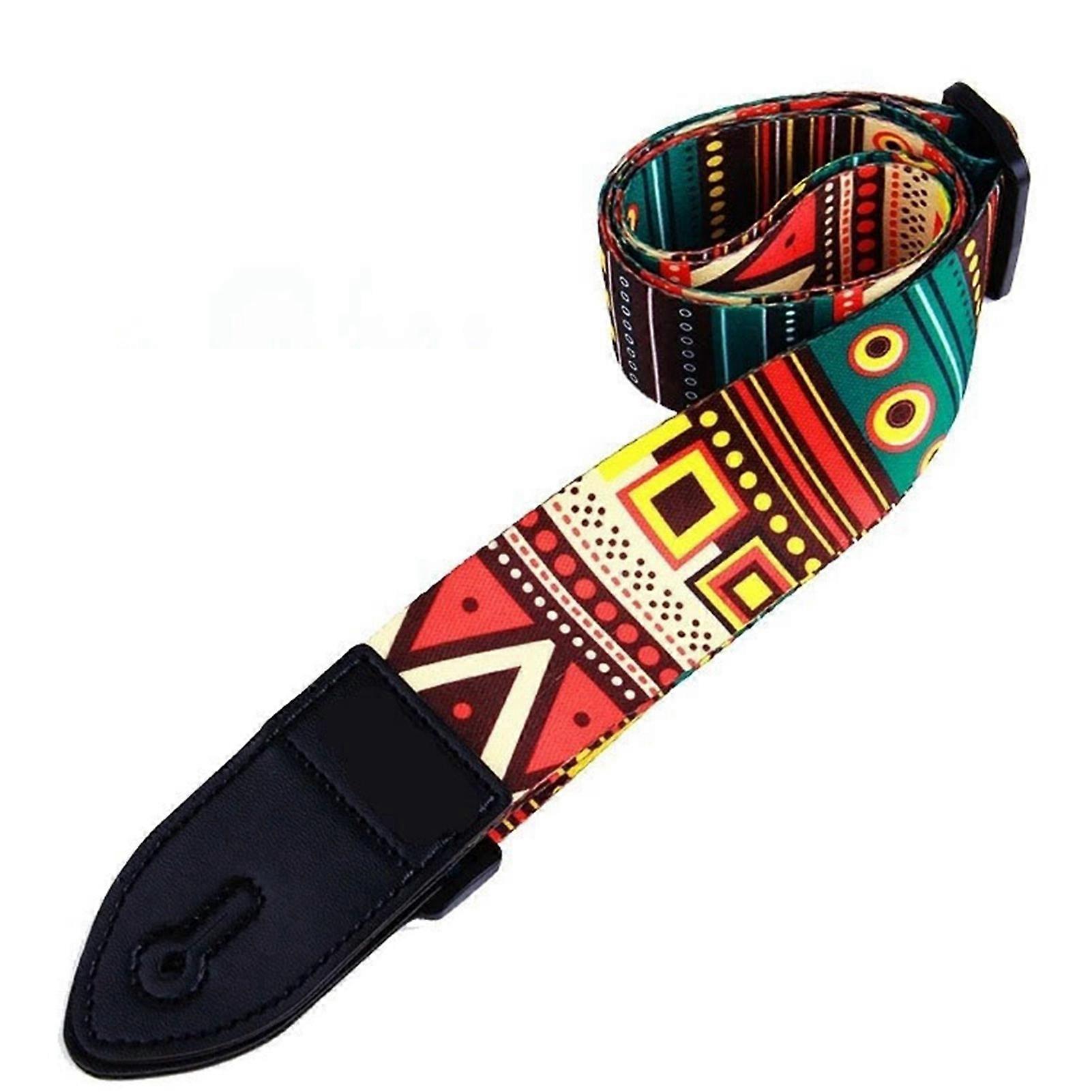3Pcs Adjustable Guitar Straps 96-140cm PU Leather Ethnic Style