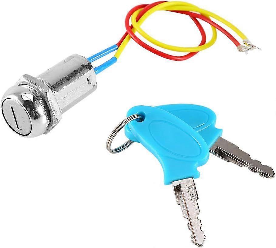 Electric Scooter Ignition Switch 2 Pin Key Switch Starter Switch Ignition Switch with Key for ATV Moped Kart Electric Scooter