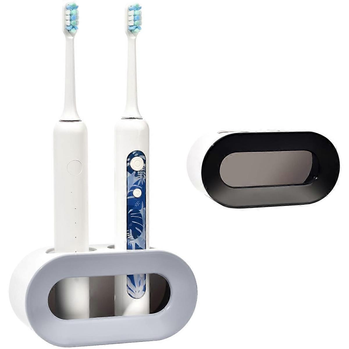 Toothbrush Storage Organizer, Automatic Toothpaste Pump, Space-saving, Self Adhesive Wall Mount