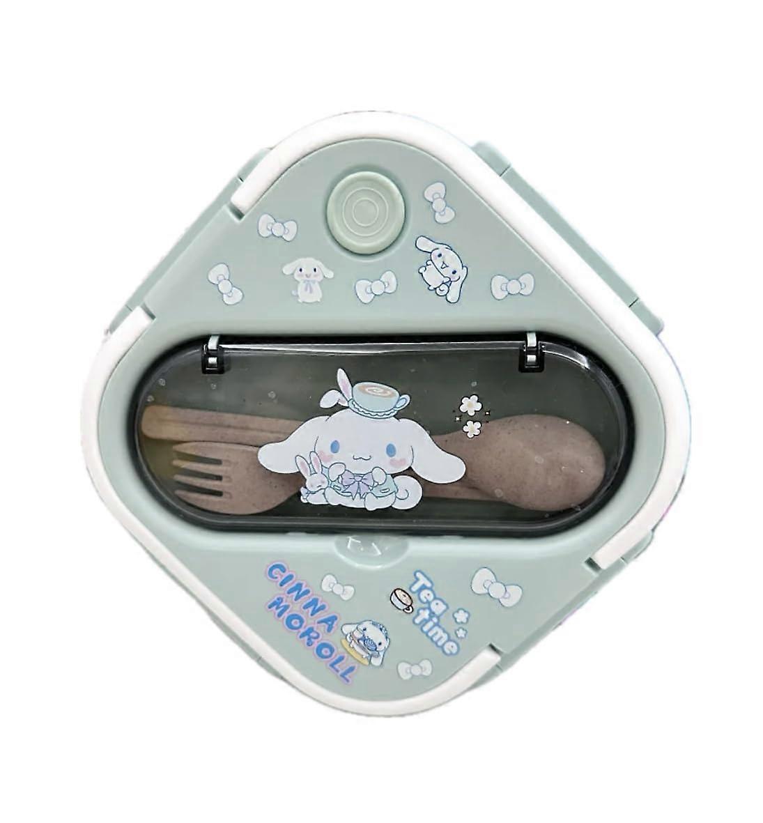 Bento Lunch Box Container Set with 3 Compartments Personal Sealed Plastic Utensils Food Container