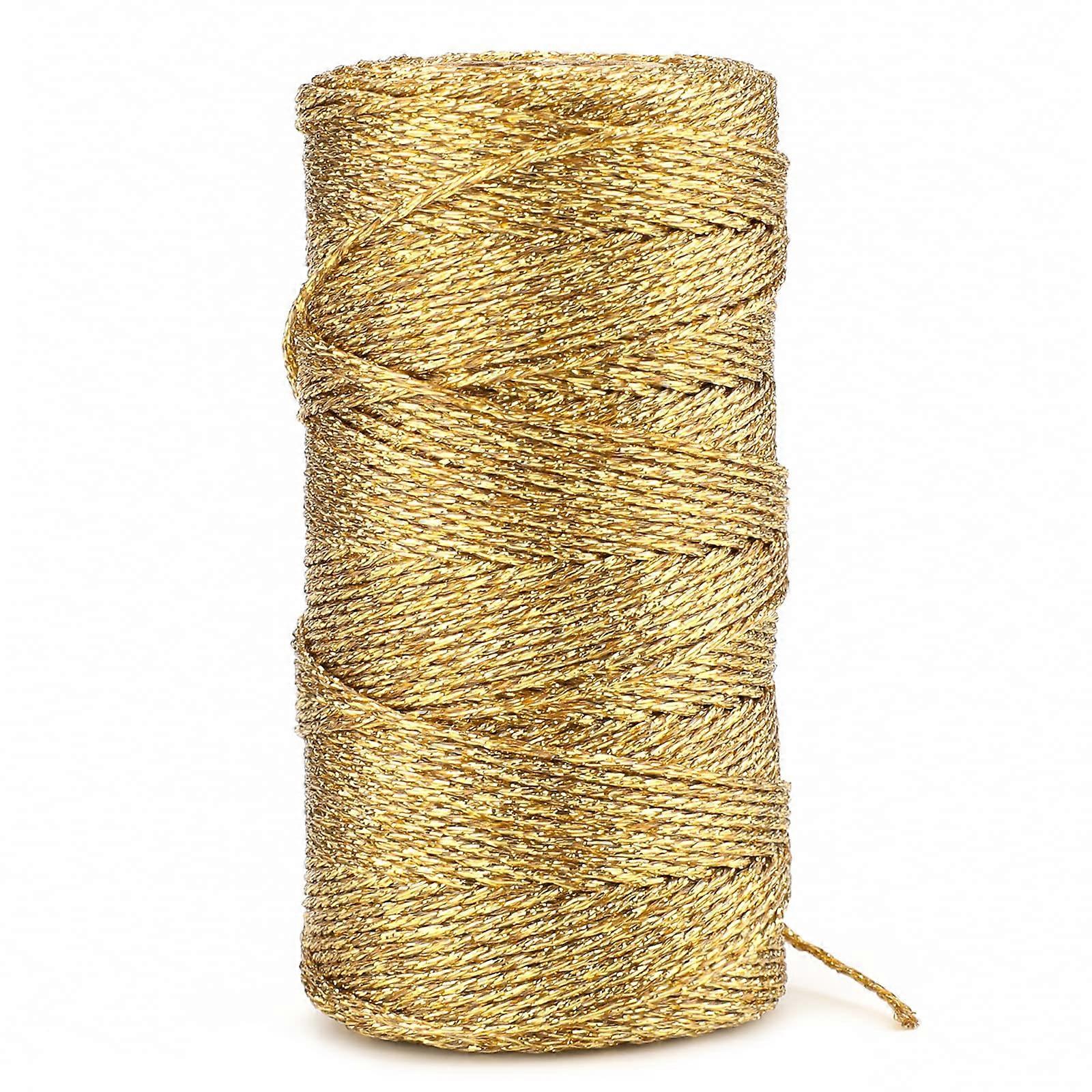 110 Yards Gold Metallic Baker's Twine String - Inelastic Glitter String for DIY Crafts, Gift Wrapping, Christmas Decor