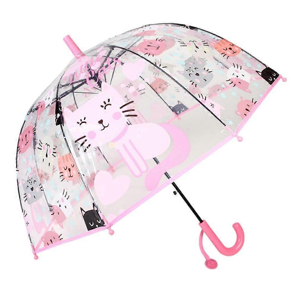 Children's Rain Umbrella with Clear Bubble Dome, Easy Grip Handle, 8 Ribs Windproof Design for Boys