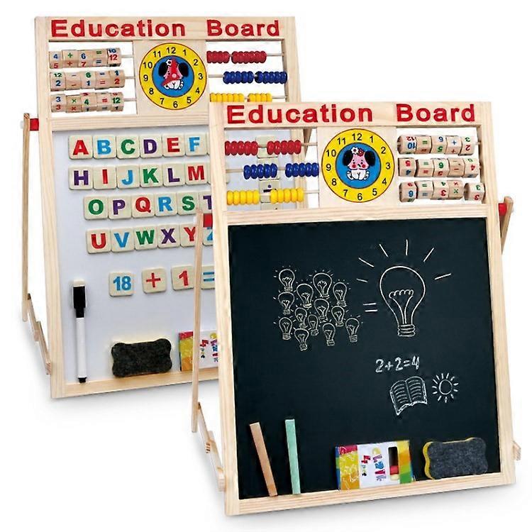Wooden Art Easel Magnetic Whiteboard Chalkboard Kids Drawing Board