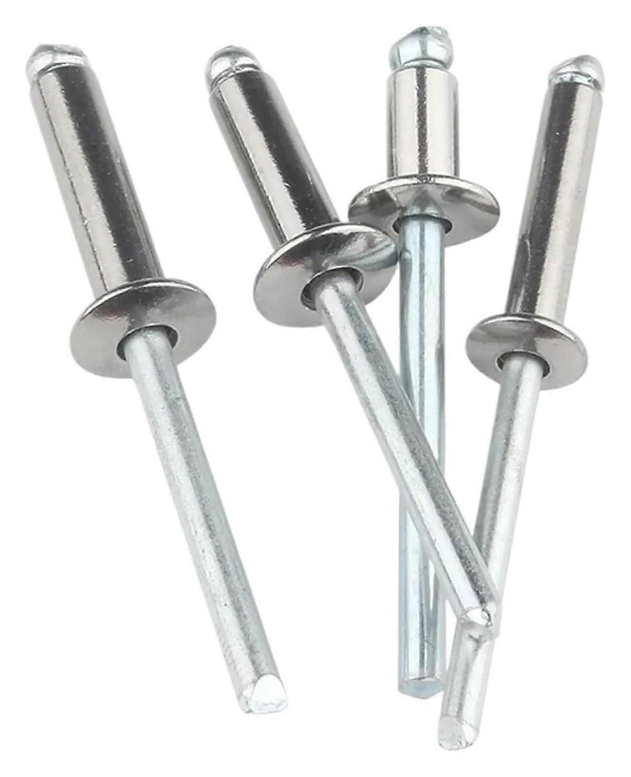 Flange rivets, stainless steel rivets, M2.4, M3.2, M4, M4.8, aluminum blind rivets (M4 50pcs, M2.4 50pcs)