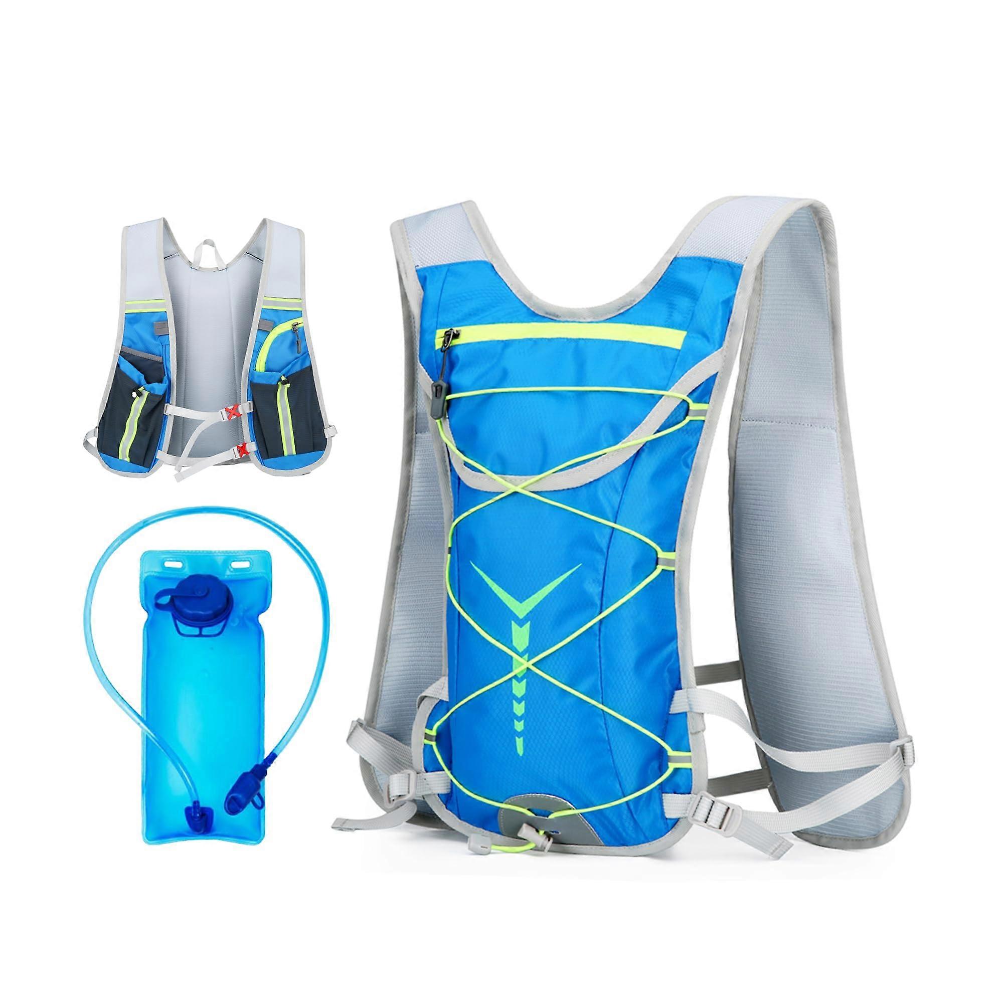 Hydration vest for running, walking and bikes - light waterproof backpack with reflective straps
