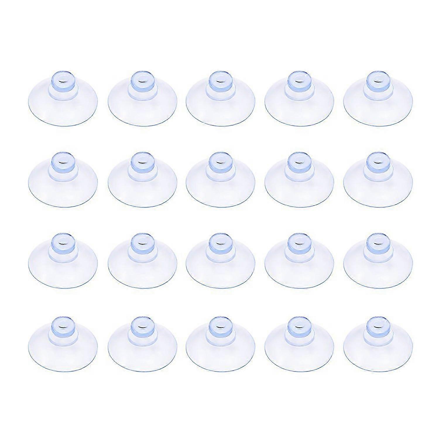 Small Clear Plastic Suction Cups 20 mm Without Hooks - 20 Pack for Home & Office Use