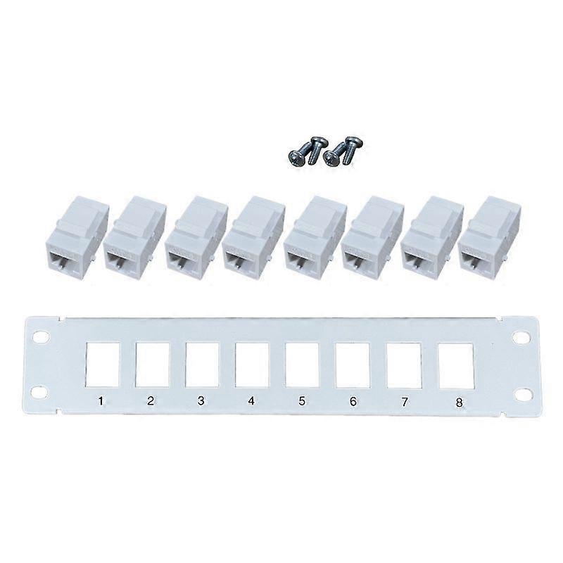 Ungeschirmtes Cat6-Patchpanel-Rackmount mit 8 Anschlüssen und 8 x Gigabit-RJ-45-Ethernet-Anschlüssen