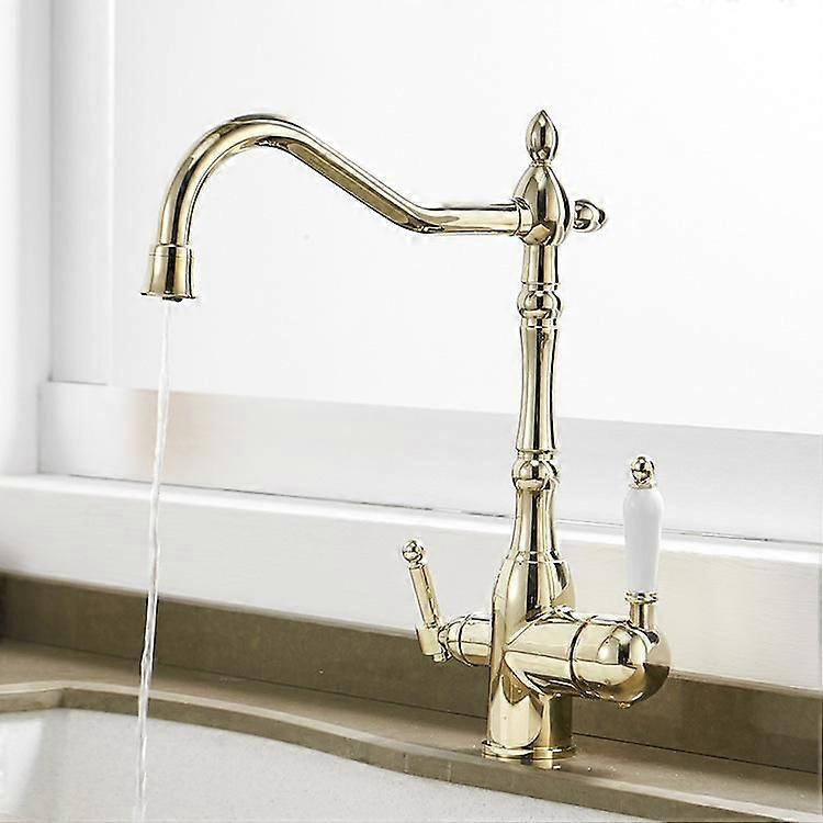 Kitchen Water Filter Faucet Kitchen faucets Dual Spout Filter faucet Mixer 360 Degree Rotation Water Purification Feature Taps