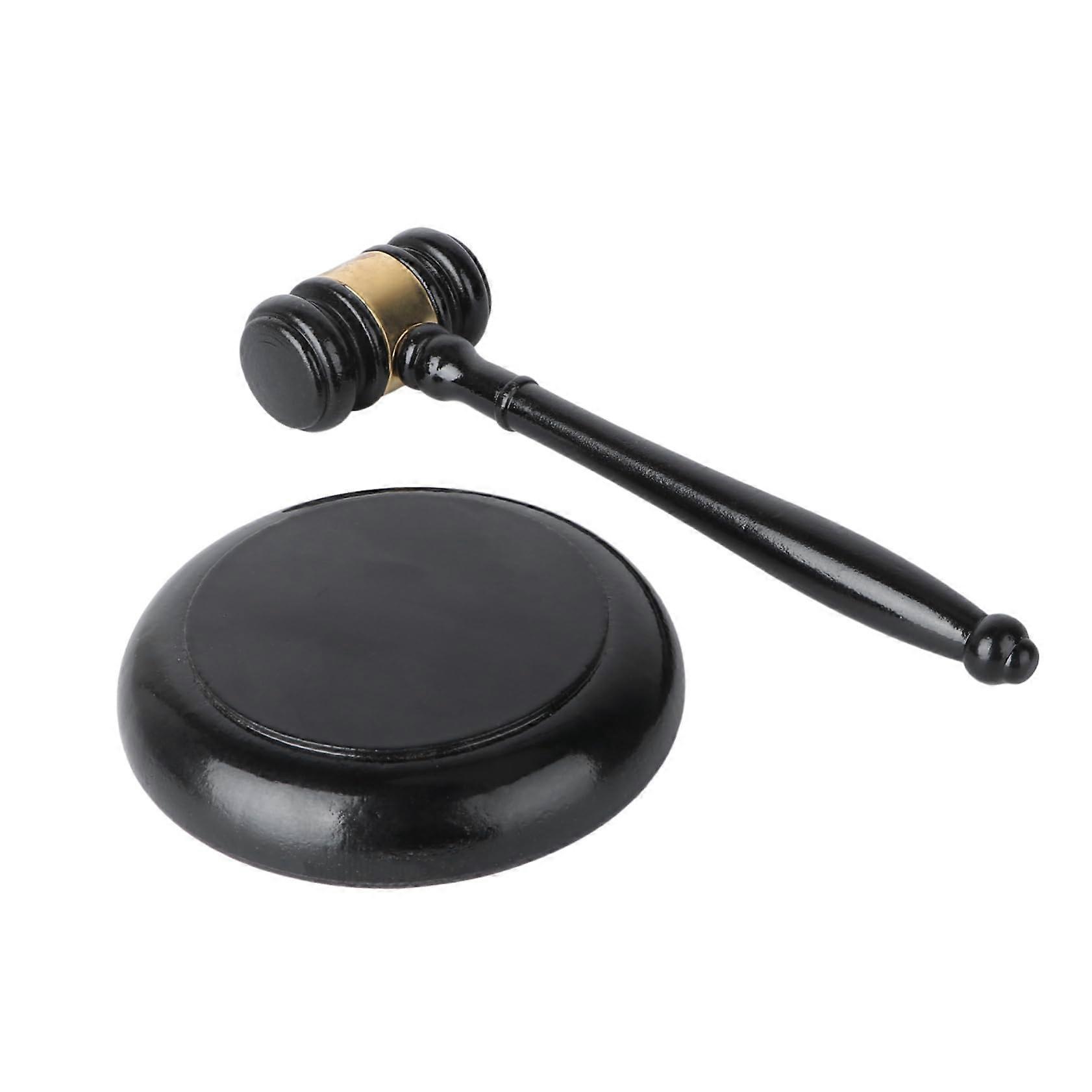 Judge's Hammer Set - Wooden Court Hammer with Base for Role Play, Auctions, and Theater Props, Simple Design