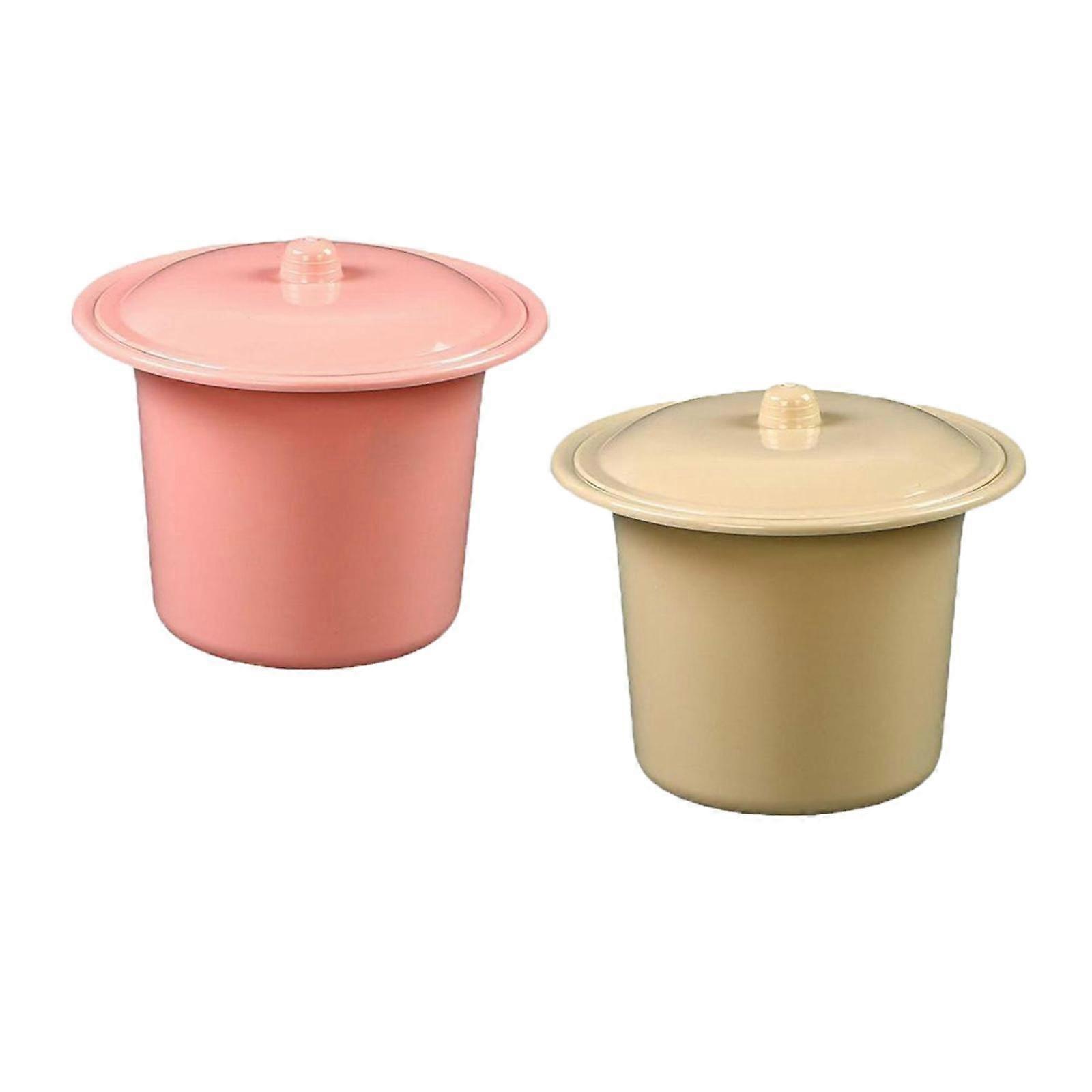 2xHoldbarSpytttoonUrinalPotMobilToalettforKvinnerMennHjemCamping Rosa og kaffe