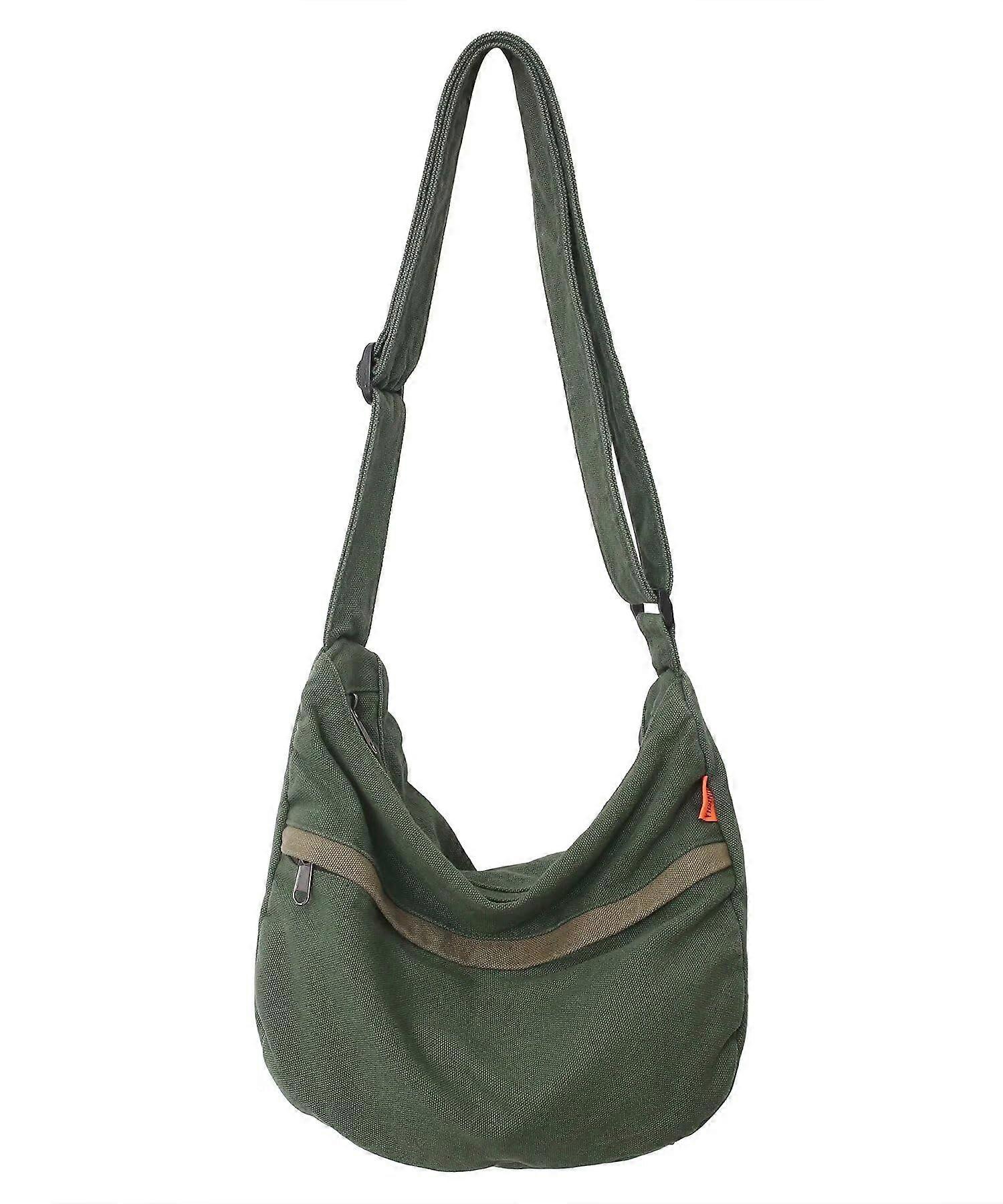 Canvas Crossbody Hobo Bag for Women, Casual Shoulder Messenger Bag with Adjustable Straps