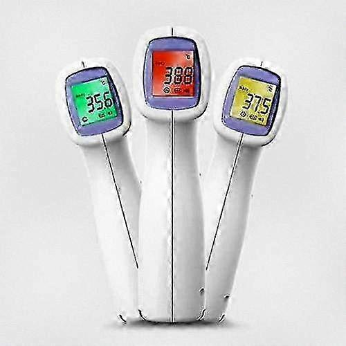Thermomètre numérique infrarouge sans contact sans contact adapté à diverses utilisations médicales avec affichage de la température à code couleur et 1 seconde un cl