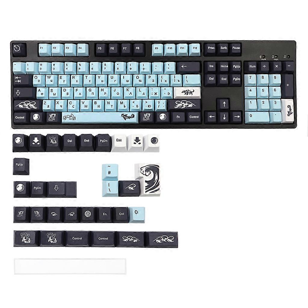136 for Key MIZU Dye Sub Keycaps Cherry Profile PBT Keycap Iso Set for 61/64/68/71/84/87/96/980/104/108 Mechanical Keybo