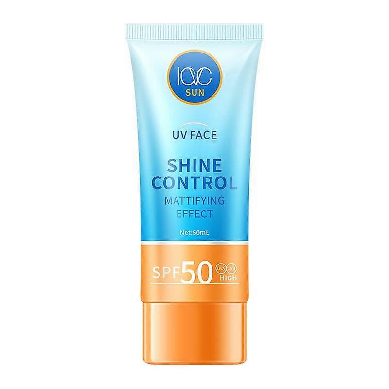 Sun UV Sunscreen Face Shine Control Cream,SPF50+ Sun Protection Cream with Shea Butter & Titanium Dioxide - Soothing & Moisturizing for All Skin Types