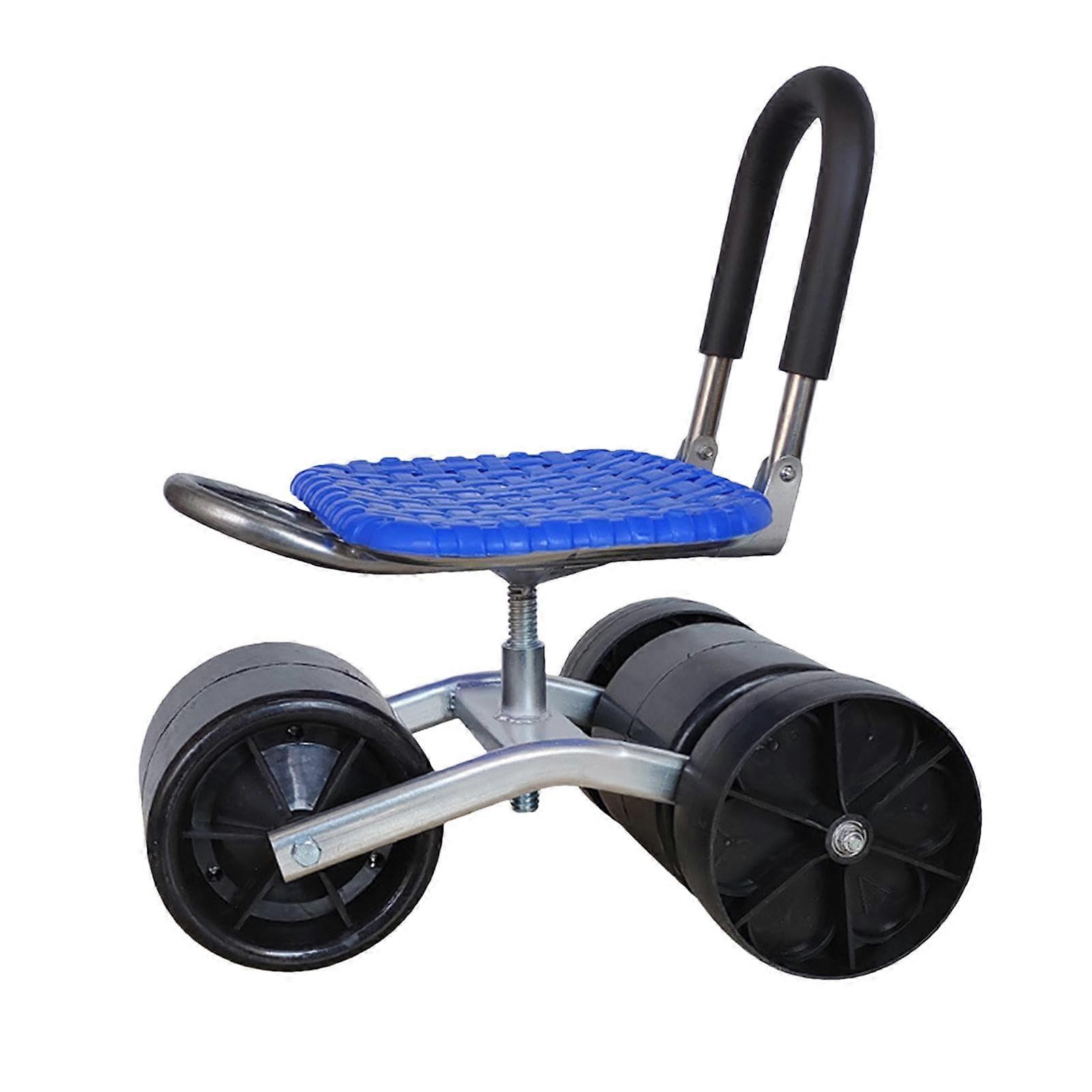Garden Rolling Stool, Foldable Chair with Height Adjustment, 46 x 32 x 23 cm