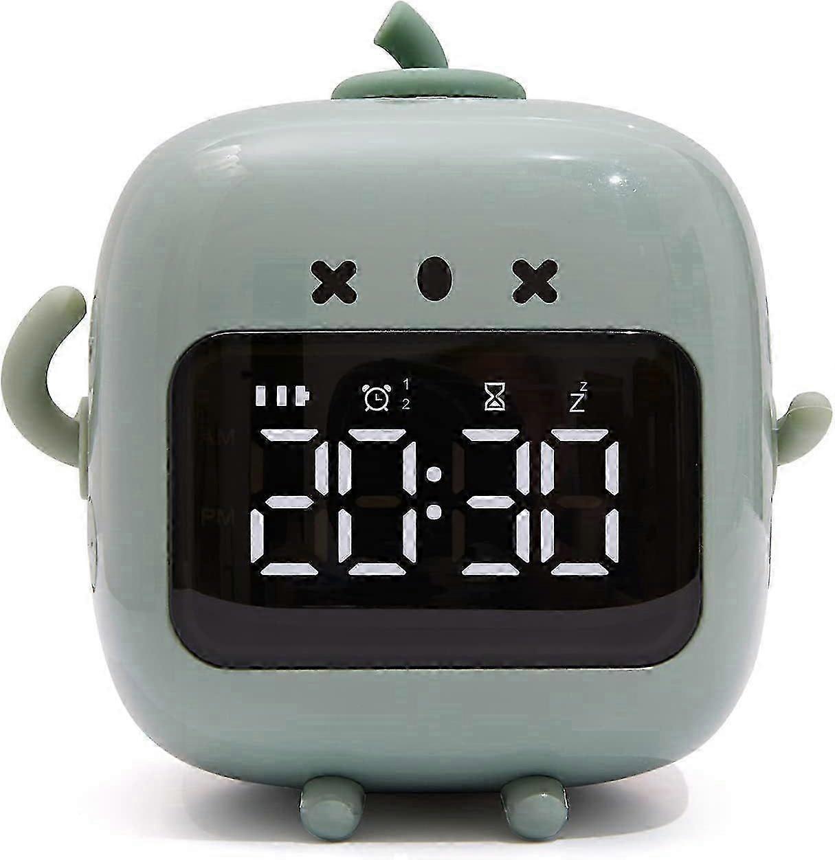Cute Alarm Clock,Robot Digital Alarm Clock Chargeable with Snooze and Timer,Multi-Function Voice-Activated Bright Screen Table Clock for Boys and Girl