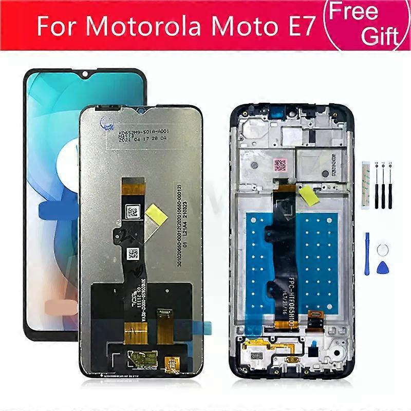 For Motorola Moto E7 LCD Display Touch Screen Digitizer Assembly With Frame For Moto E7/E7i Power Screen Replacement Part 6.5