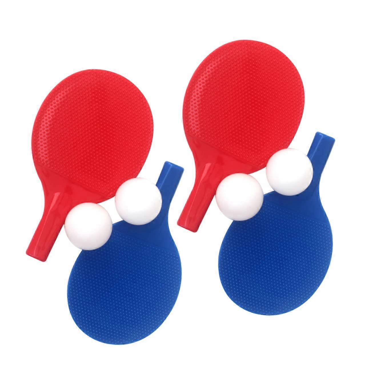 2 sentences table tennis racket set plastic part set with balls for beginners for kindergarten and outdoor sport durable red