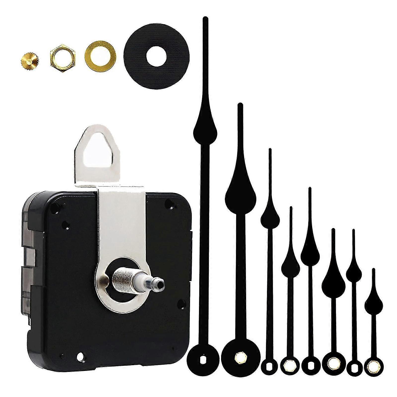 High Torque Replacement DIY Clock Movement Kit with 8Pcs Hands Accessories Ideal for Three Dimensional Embroidery Clocks, Long-lasting Desig