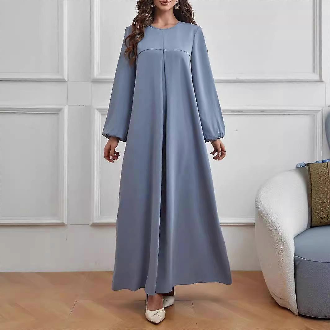 Women's Plus Size Solid Color Long Temperament Loose Casual Dress