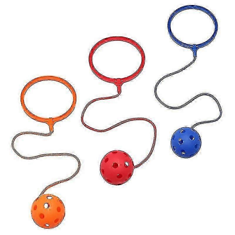 14X7x7cm Random Color A Toy Playsets 3pcs Kids Ankle Skip Ball Toys Jumping Ring Skip Ball Game Rand