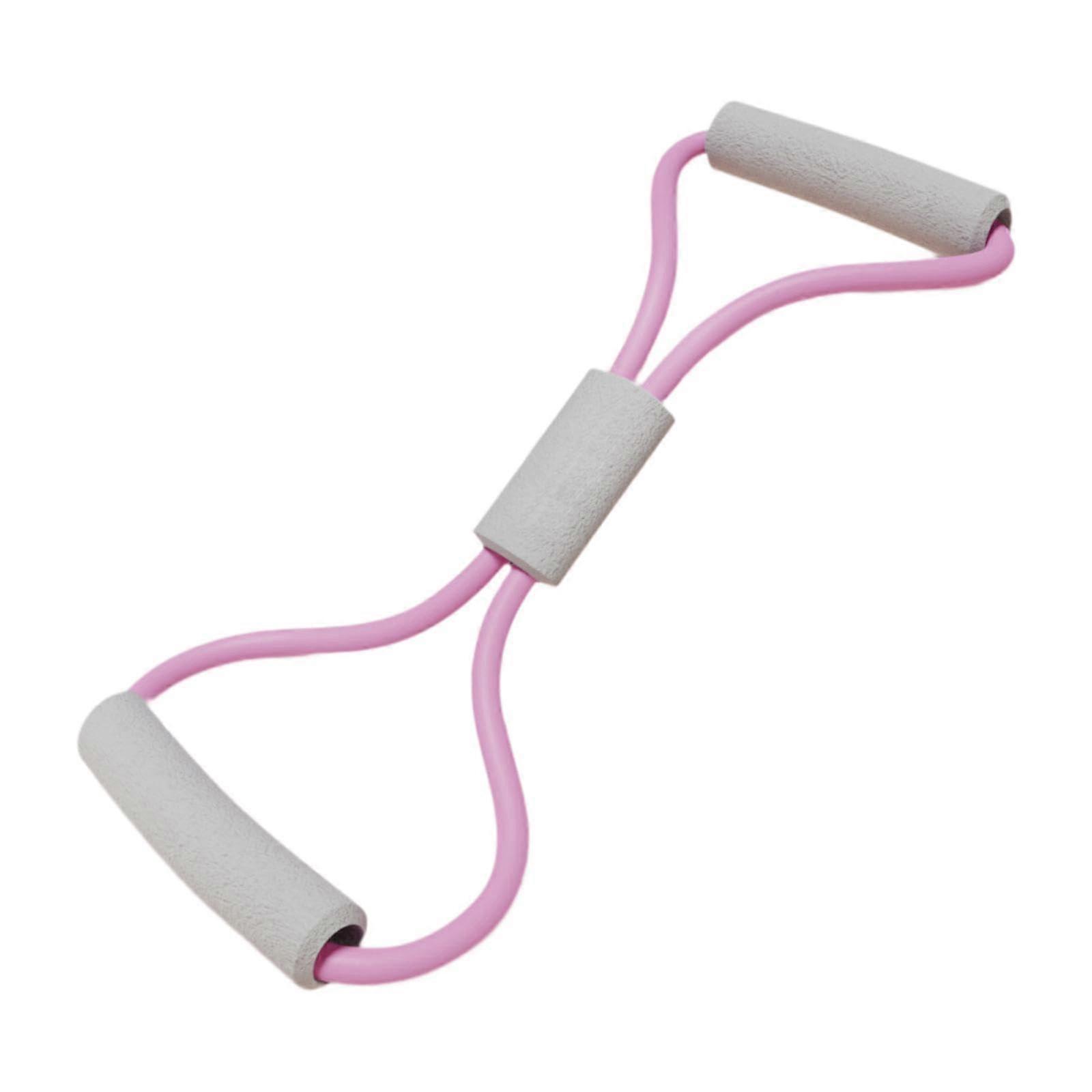 8 Form Resistance Band with Non-Slip Grips for Arm Workouts - 20 Pound Lightweight Exercise Stretching Rope in Purple