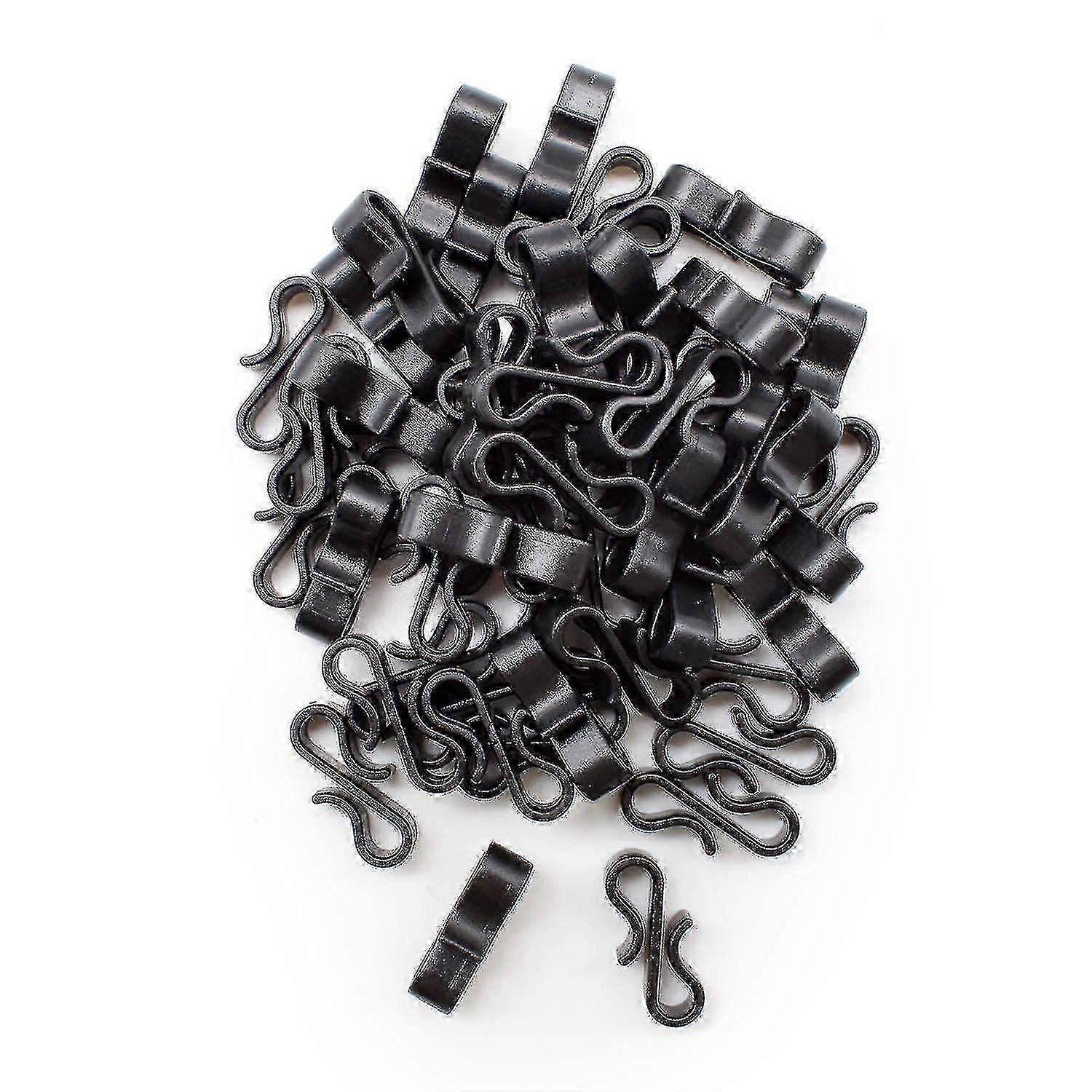 100pcs Plastic Gutter Hooks Durable Black S-shaped Christmas Light Hooks Weatherproof Plastic Clipss
