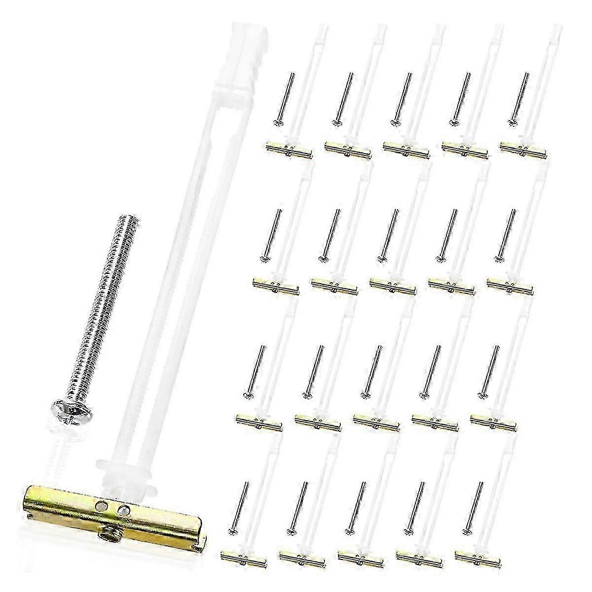 20pack Drywall Anchor With Included Bolts For 1/4in-20,for Tv Mounting,cabinets,holds Up To 265lbs Each In 1/2in Drywall